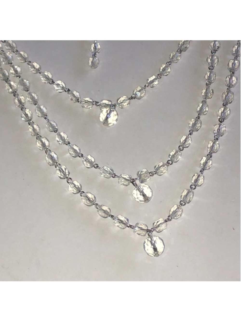 Kramer Elegant Vintage Clear Crystal Beaded Necklace